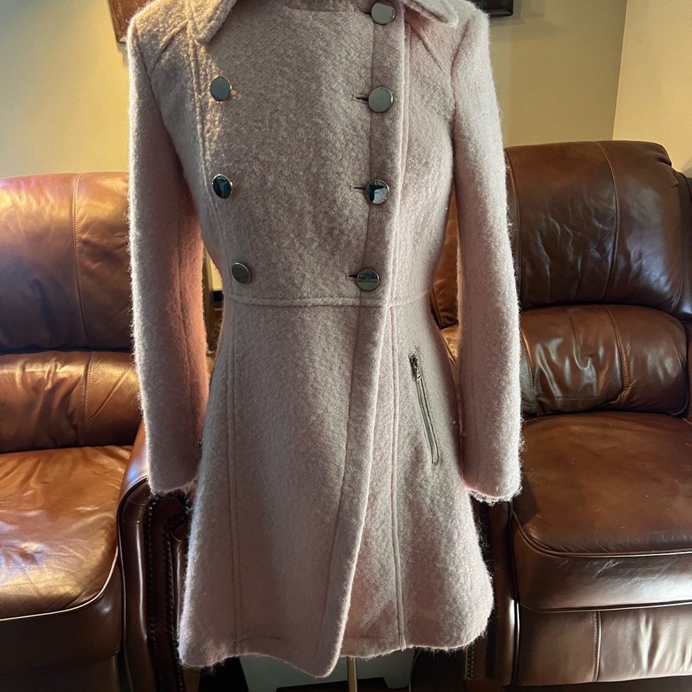 Guess Light Pink Double-Breasted Trench Coat